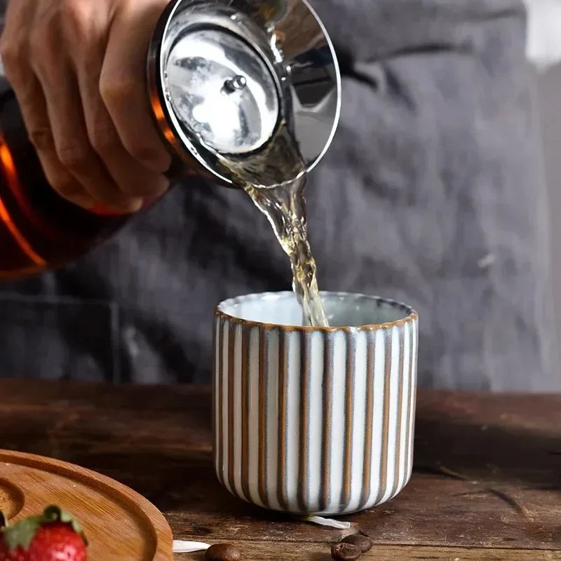 „1 Stück Retro Keramik-Teetasse – Porzellan-Tee-, Sake-, Kaffee-, Wein- und Wassermug für Zuhause“