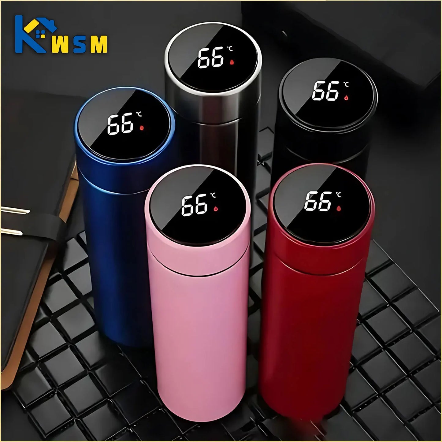 "500ml Thermosbecher mit Temperaturanzeige – Edelstahl, vakuumisoliert | Outdoor & Büro