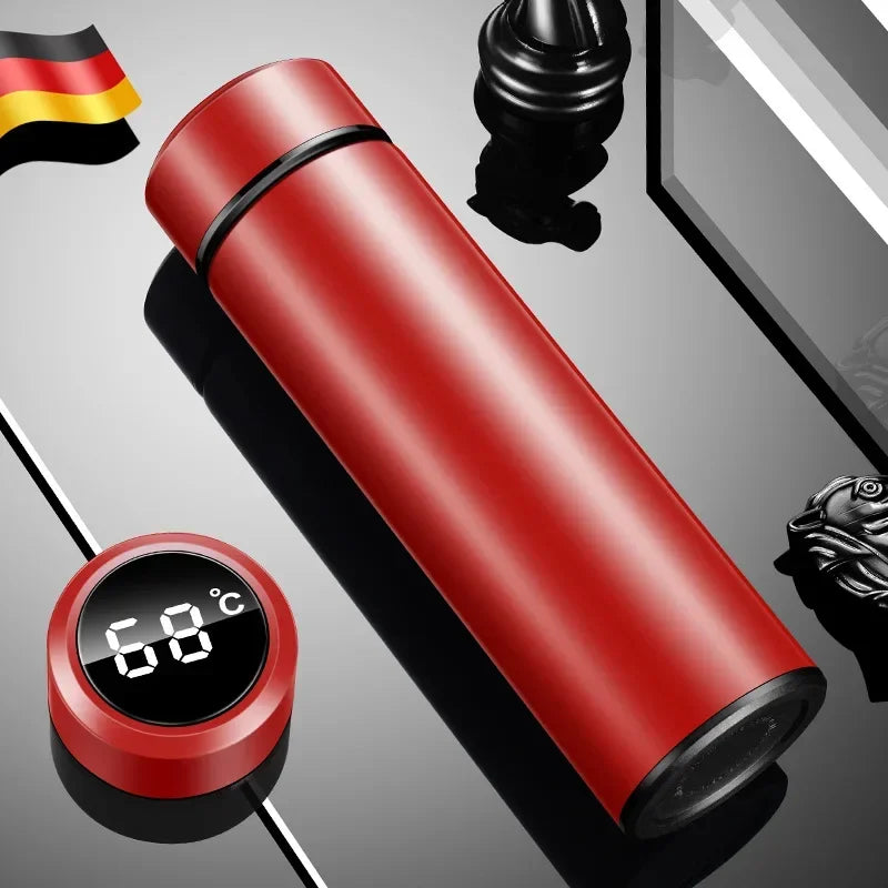 "500ml Thermosbecher mit Temperaturanzeige – Edelstahl, vakuumisoliert | Outdoor & Büro