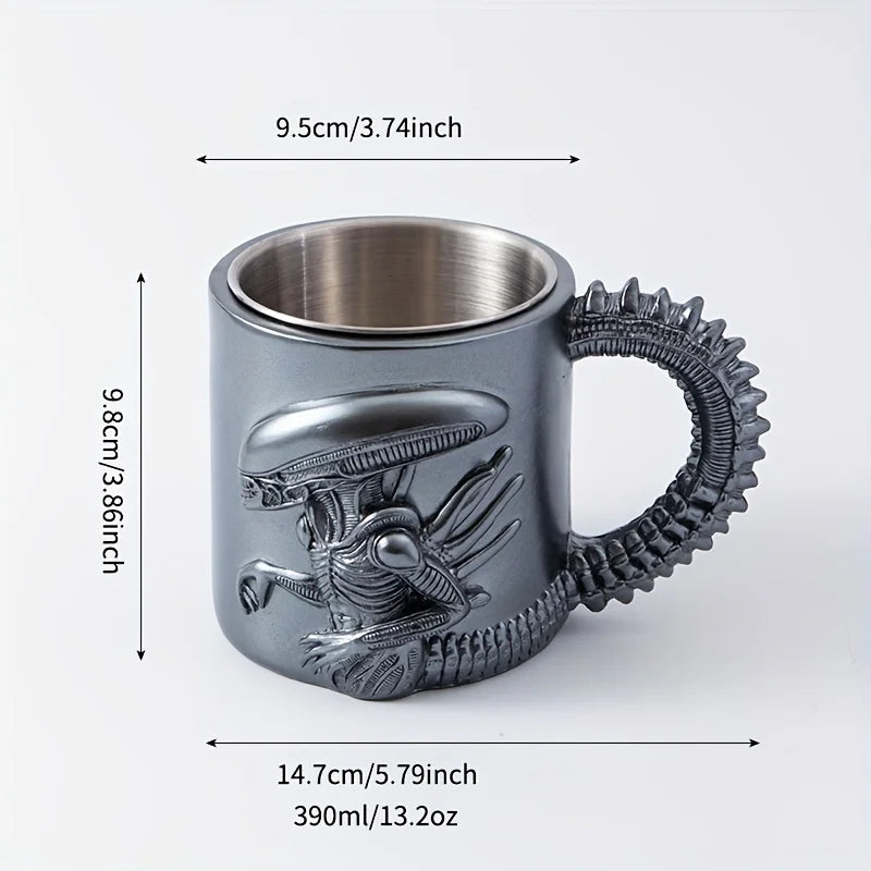Stück Xenomorph Tasse – 3D Alien Kaffeebecher mit Thermodruck für Zuhause & Büro“