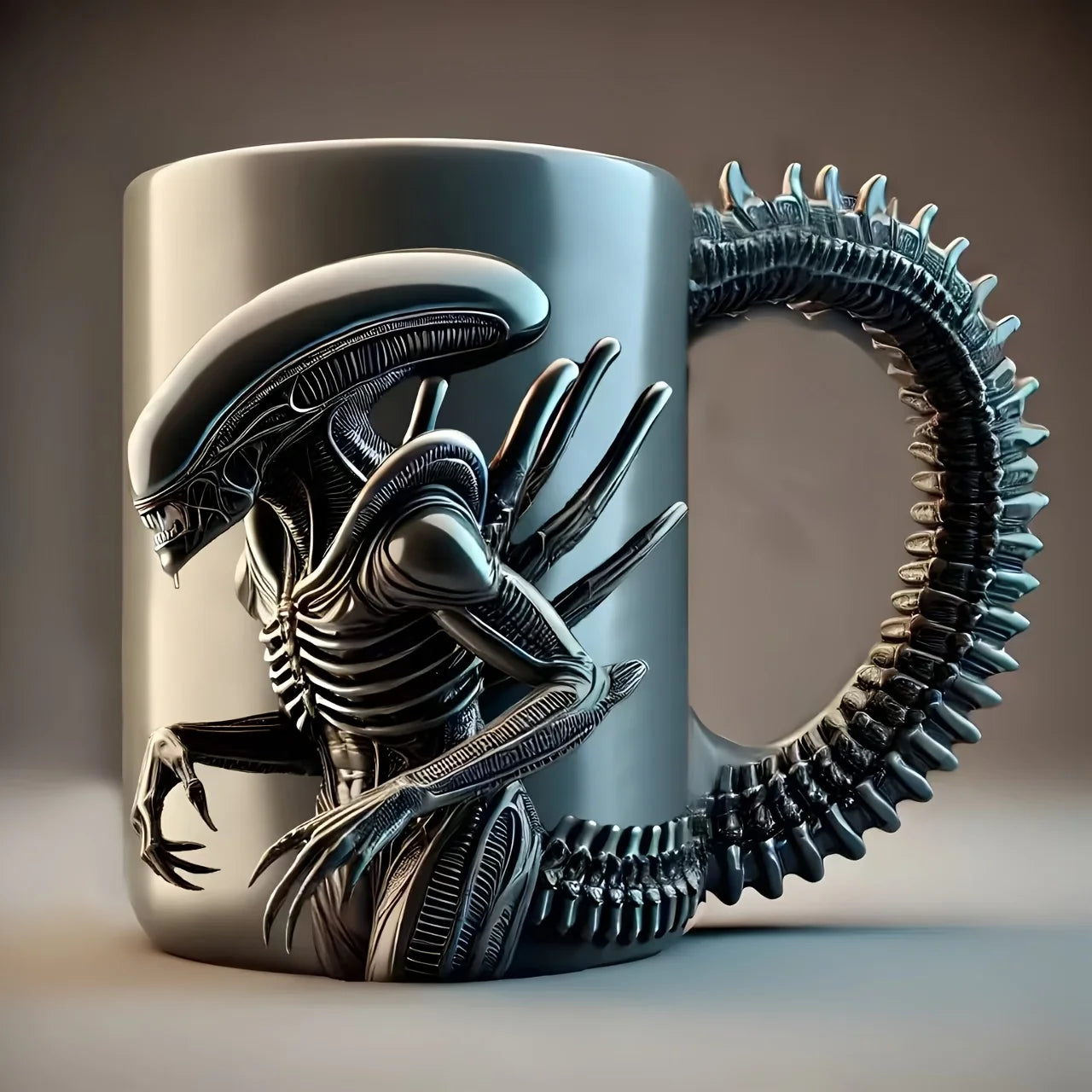 Stück Xenomorph Tasse – 3D Alien Kaffeebecher mit Thermodruck für Zuhause & Büro“