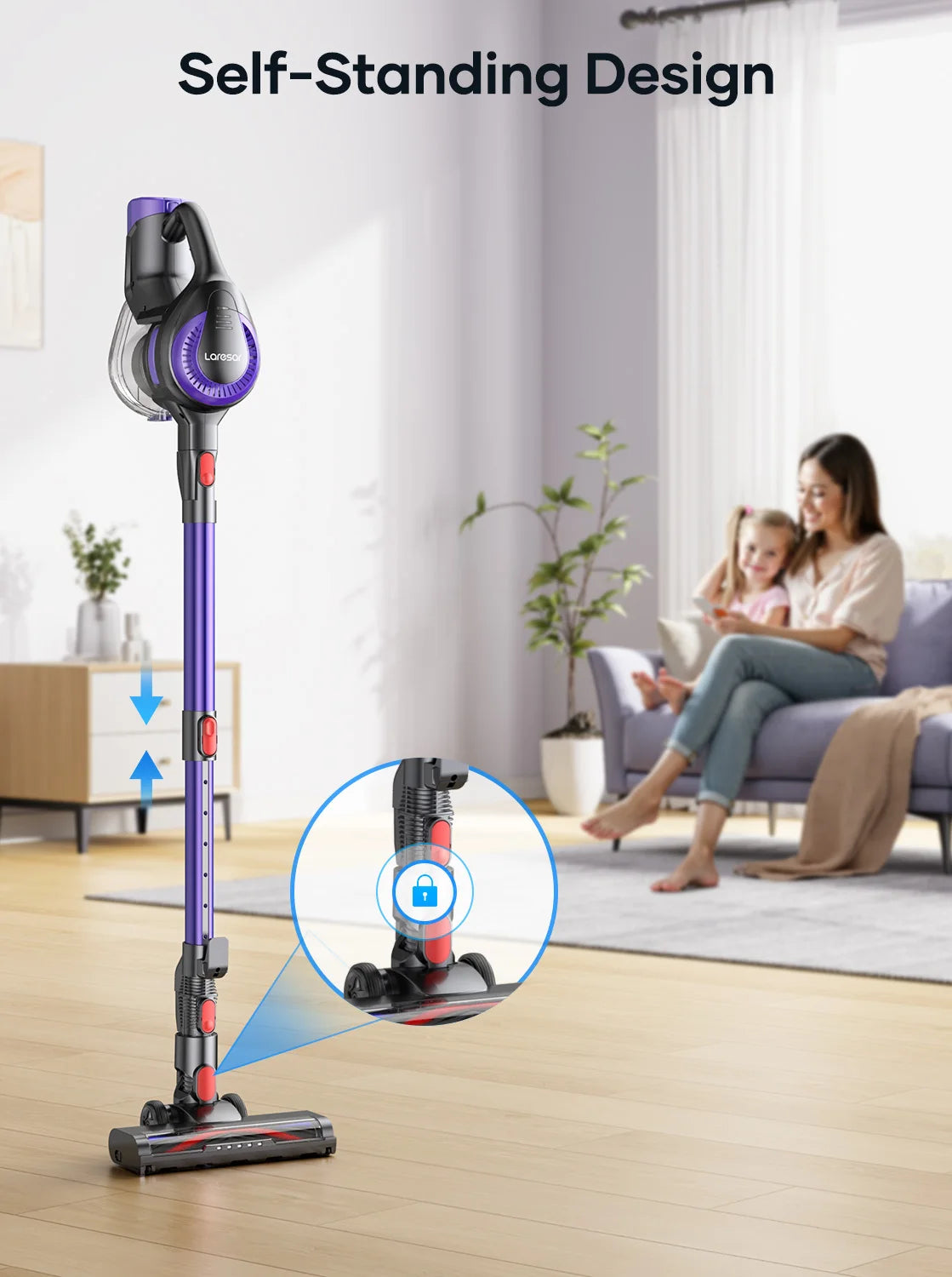 Laresar V10 Lite Kabelloser Handstaubsauger – 38000Pa, 45 Min, für Teppiche & Haare
