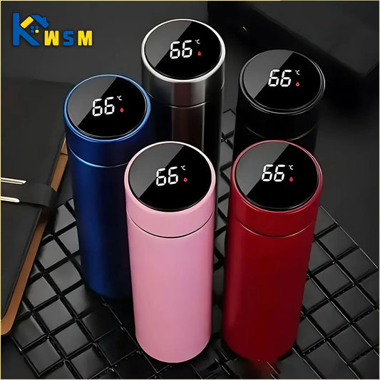 "500ml Thermosbecher mit Temperaturanzeige – Edelstahl, vakuumisoliert | Outdoor & Büro