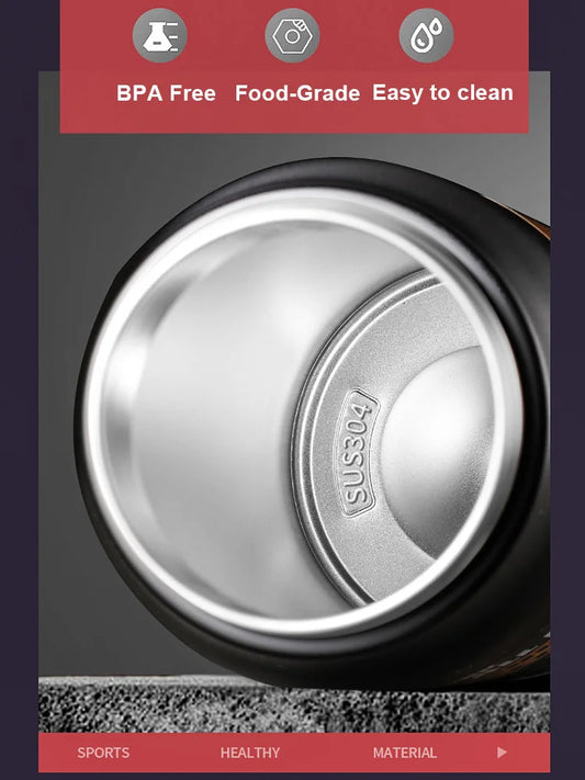"Outdoor Thermos Trinkflasche – 304 Edelstahl Isolierflasche mit Strohhalm | Hält Getränke kalt & heiß"
