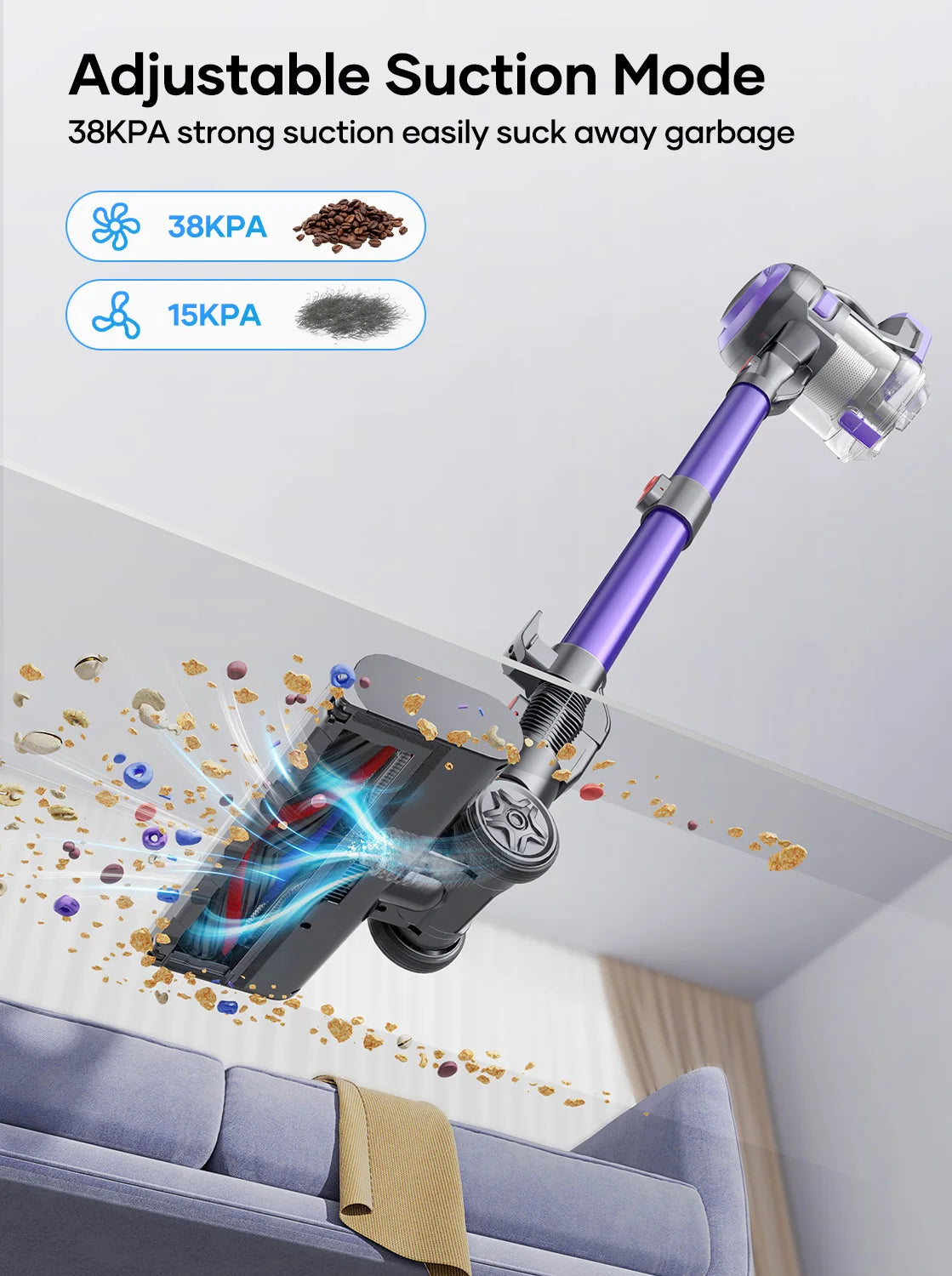 Laresar V10 Lite Kabelloser Handstaubsauger – 38000Pa, 45 Min, für Teppiche & Haare