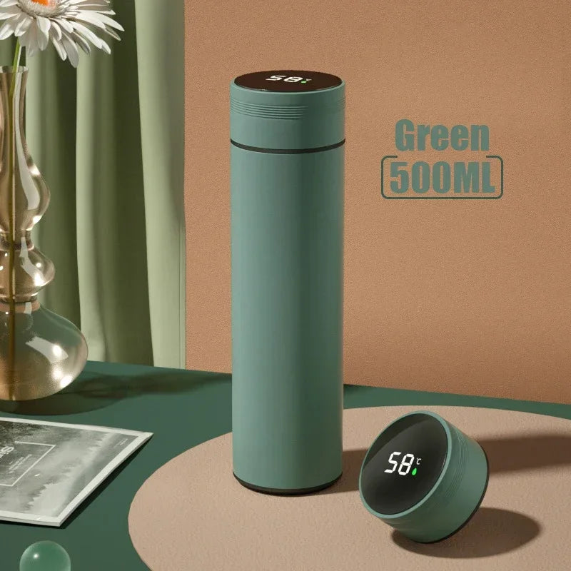 "500ml Thermosbecher mit Temperaturanzeige – Edelstahl, vakuumisoliert | Outdoor & Büro