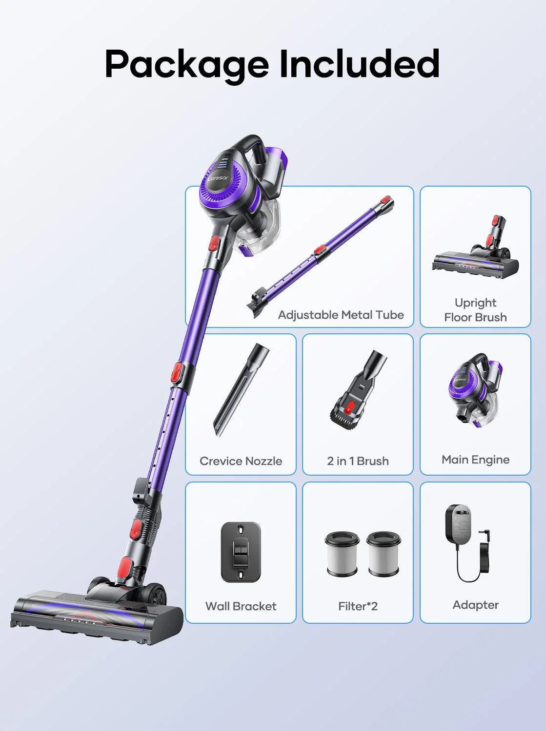 Laresar V10 Lite Kabelloser Handstaubsauger – 38000Pa, 45 Min, für Teppiche & Haare
