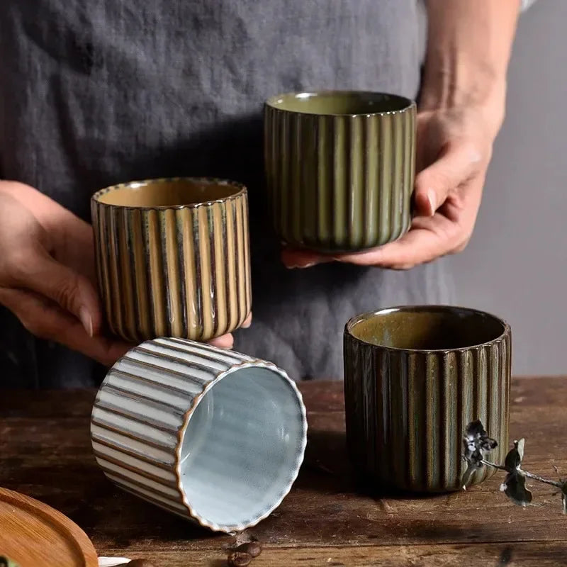 „1 Stück Retro Keramik-Teetasse – Porzellan-Tee-, Sake-, Kaffee-, Wein- und Wassermug für Zuhause“