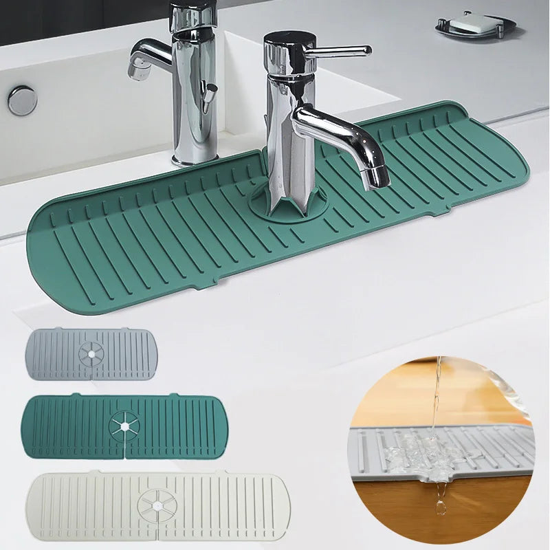 Silikon Wasserhahn-Matte – Spritzschutz & Abfluss-Pad für Küche & Bad