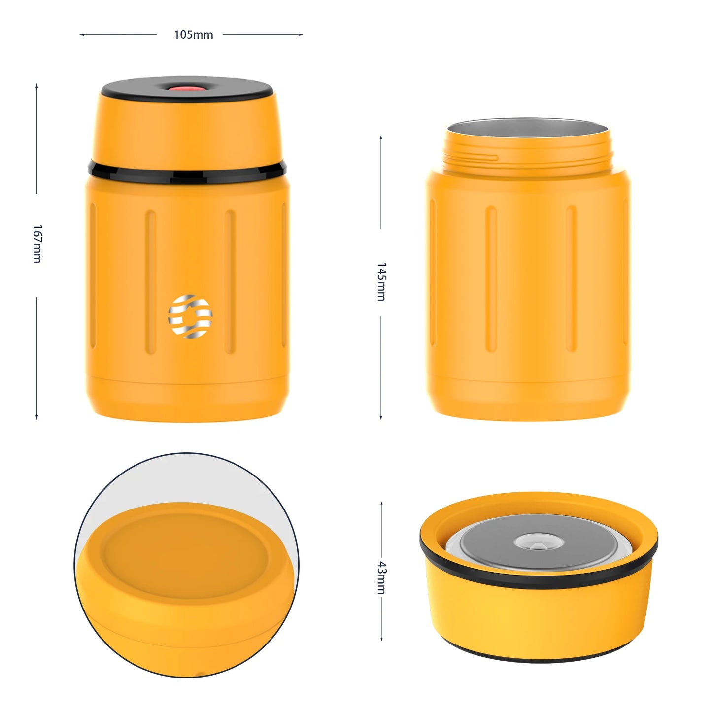 Thermos-Essensbehälter – Vakuum Lunchbox aus 316 Edelstahl, 750 ml, mit gratis Löffel